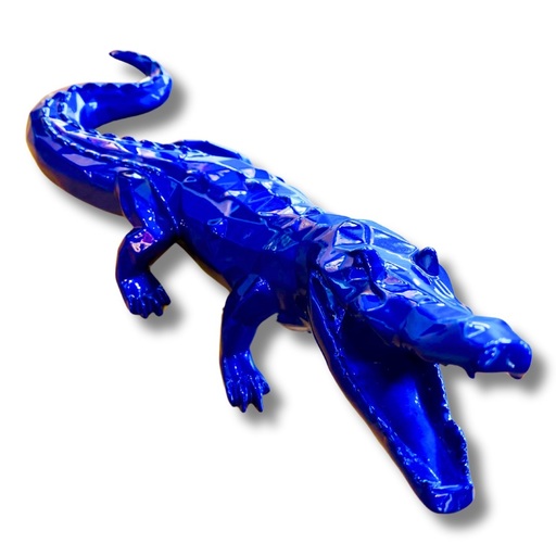 Richard ORLINSKI - Sculpture-Volume - Crocodile facette bleu mick