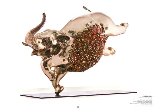 Thierry BENENATI - Skulptur Volumen - Elephant-roses 