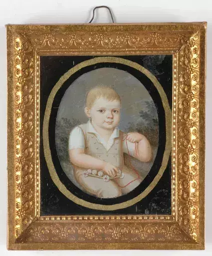 Josef EINSLE - Miniature - "Portrait of Anton Loeffler as a child" miniature