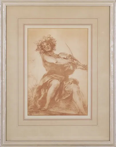GIOVANNI DA SAN GIOVANNI - Drawing-Watercolor - A Violin Player