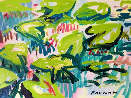 Daniel PAUGAM - Painting - Young water lilies 3/3