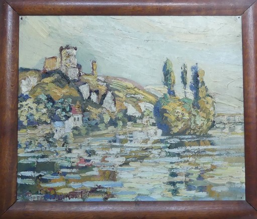Pierre Jean DUMONT - Gemälde - La Seine à Château-Gaillard