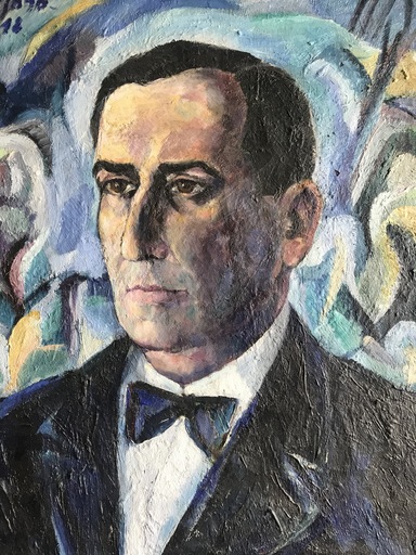 Eduardo PISANO - Pittura - Portrait d'homme - Retrato de Francis Picabia ?