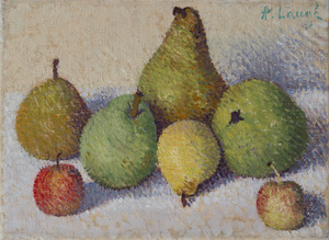 Achille LAUGÉ - Pittura - Nature morte aux cinq poires et aux deux pommes