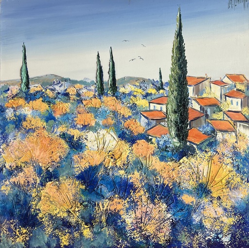 Jean-Marie PRINCELLE - Painting - Dans les senteurs des mimosas 