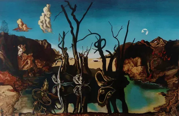 Cygnes réfléchis en éléphants by Salvador DALI buy art online artprice