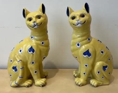 Trio chats en ceramique signé Fratelli Gialletti - Décoration