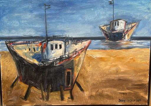 Yosl BERGNER - Painting - Ship Series 