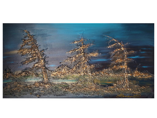 Romeo DOBROTA - Painting - Canadian Subarctic Night, 