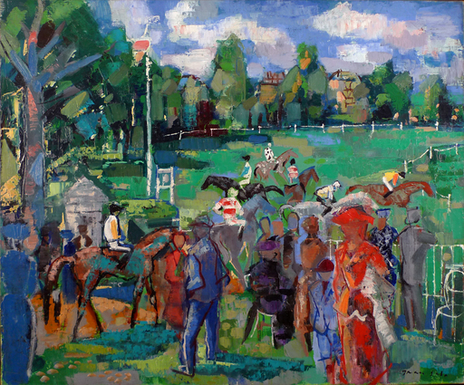 Emilio GRAU-SALA - Painting - Courses à Deauville
