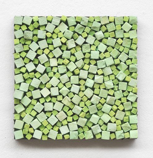 Reiner SELIGER - Sculpture-Volume - Kreidebild hellgrün - Chalk painting light green 