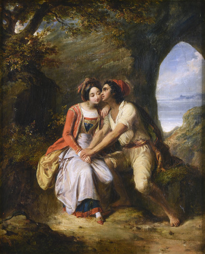 Alexandre Marie COLIN - Peinture - Don Juan et Haïdée