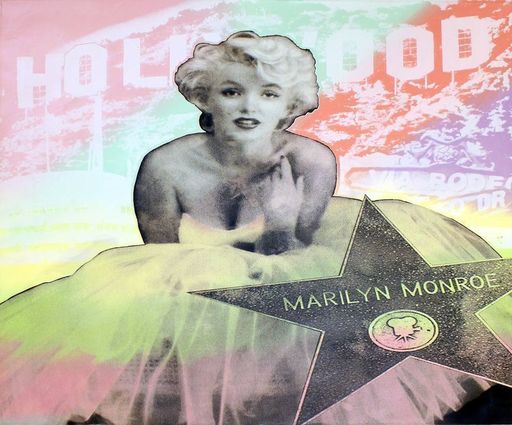 Steve KAUFMAN - Pintura - Hollywood Marilyn