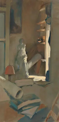 Antoine VINCENT - 绘画 - Vénus à l’atelier