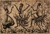 Mwenze KIBWANGA - Drawing-Watercolor - Dance scene