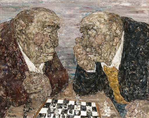 Akira TANAKA - Pintura - Les joueurs d'échecs