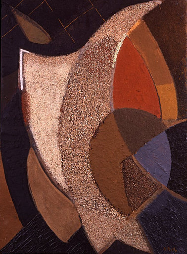Alfred RETH - Painting - Harmonie de matières: rouge et brun