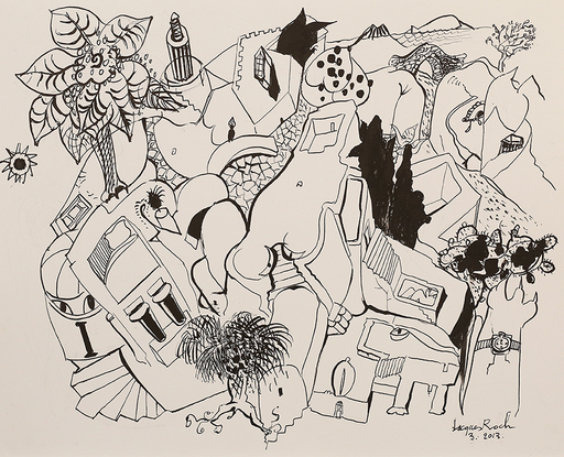 Jacques ROCH - Zeichnung Aquarell - sans