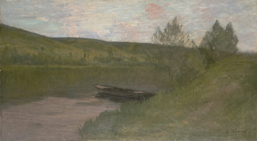 Eugène CLARY - Gemälde - La Seine près des Andelys