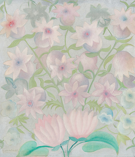 Herbert GURSCHNER - Painting - Rosa Glockenblumen