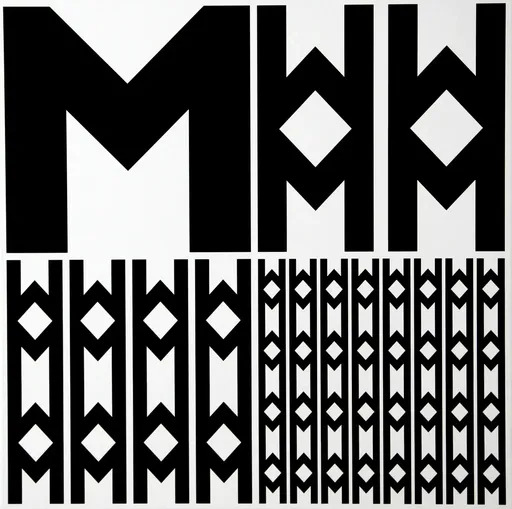Véra MOLNAR - Gemälde - Structure à partir de la lettre M