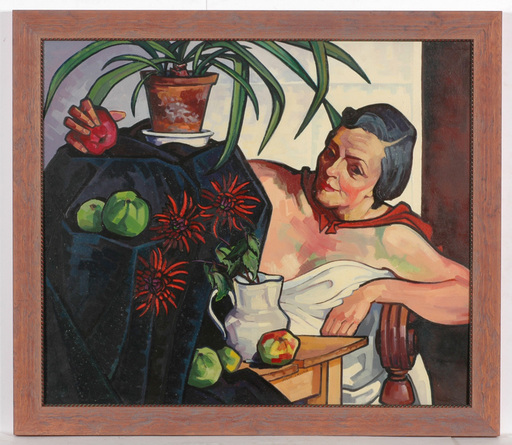 Josef LACINA - Pintura - "Artist's wife" oil painting, 1950s