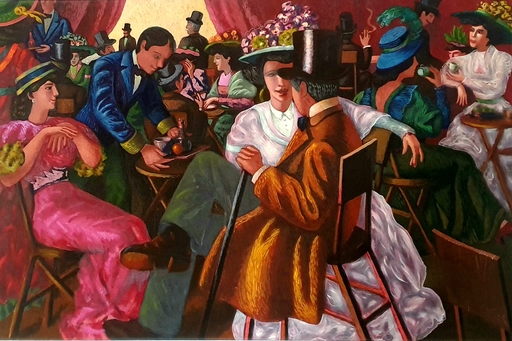 Jacob GILDOR - Painting - Eduardian Cafe