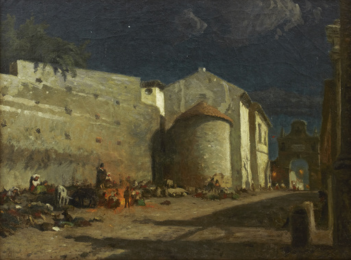 Olof ARBORELIUS - Painting - Albano Laziale, i pastori a Porta Romana
