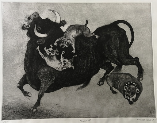 Enrique MARIN MUÑOZ - Print-Multiple - Perros al toro
