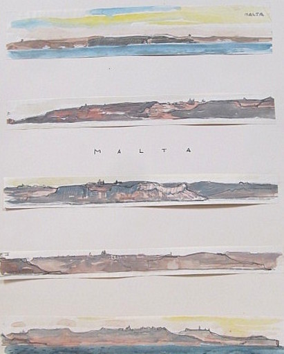 Paul MECHLEN - Disegno Acquarello - Malta