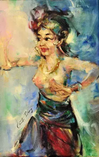 安東尼奧·布蘭柯 - 绘画 - A Nude Balinese Kebyar Dancer, by Antonio Maria Blanco