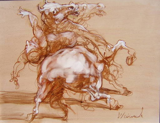 Claude WEISBUCH - Peinture - La chute