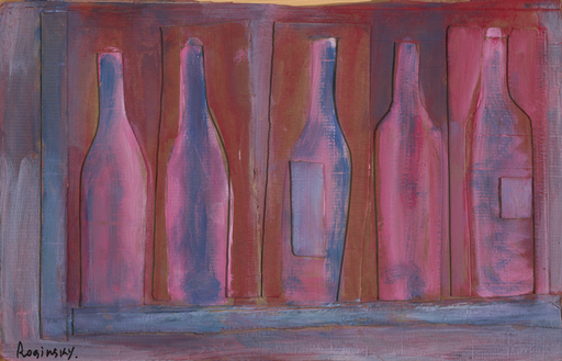 Mikhail ROGINSKY - Peinture - Pink-lilac bottles