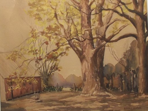William Harold HANCOCK - Dibujo Acuarela - Great Tree in Fall