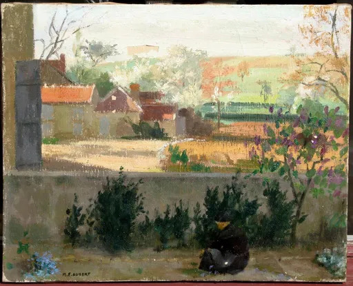 Marcel-François AUBERT - Pittura - PAYSAGE A LA PAYSANNE