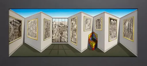 Patrick HUGHES - Pintura - The Pleasure of Escher