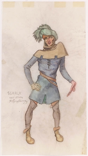 Remigius GEYLING - Zeichnung Aquarell - "Stage Costume Design", ca.1900