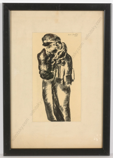 Boris DEUTSCH - 水彩作品 - "Shtetl inhabitant", drawing, 1928
