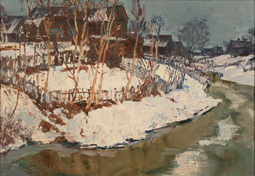 Victor ROZIN - Painting - Frozen river