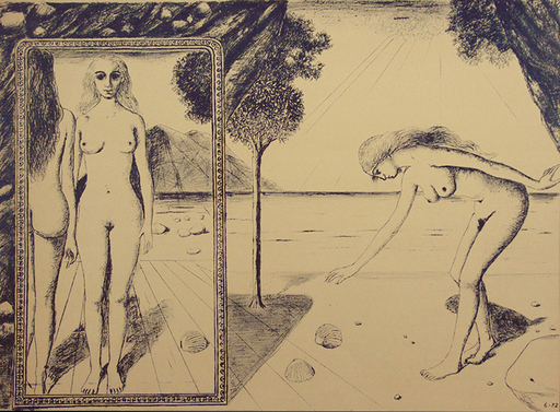 Paul DELVAUX - Stampa-Multiplo - The Beach