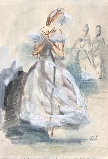 Jean TOTH - Drawing-Watercolor - La danseuse