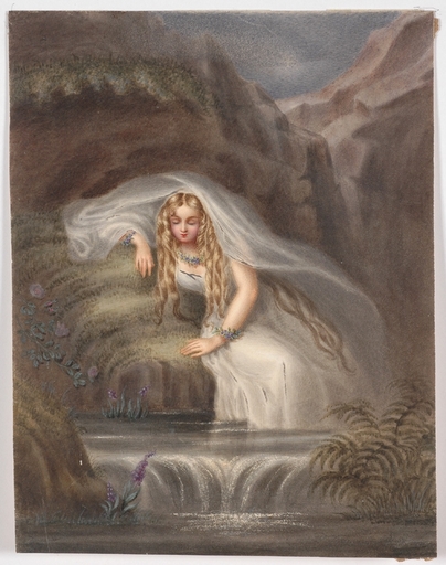 Matthäus KERN - Pittura - "Young Woman by Water", Watercolour