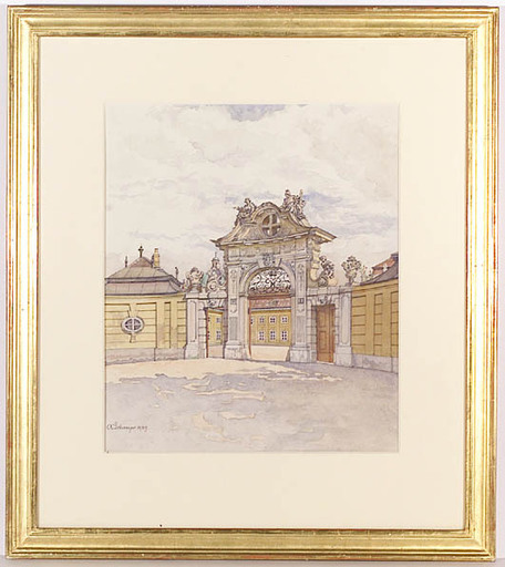 Albert SCHREYER - Drawing-Watercolor - "Belvedere in Vienna", 1939