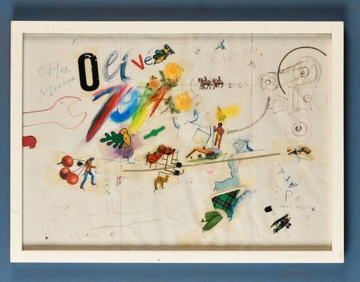Jean TINGUELY - Drawing-Watercolor - Cher Monsieur Olivé