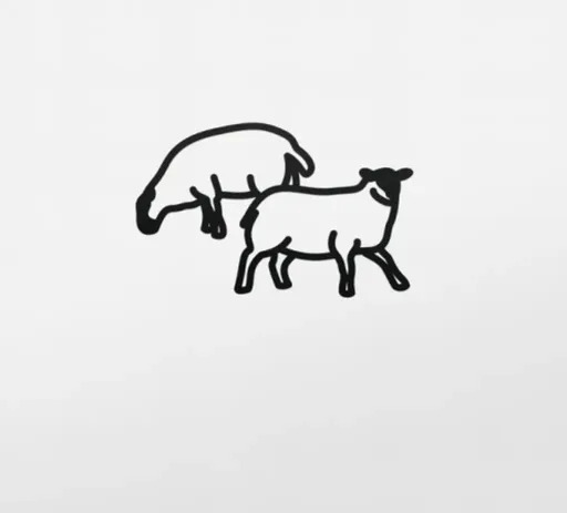 Julian OPIE - Sculpture-Volume - Sheep 2, from Nature 1 Series