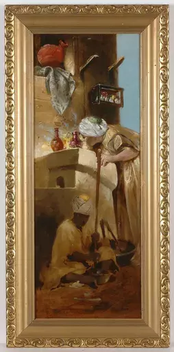 Painting - Alphons Leopold Mielich (1863-1929)-Attrib., "Eastern scene"