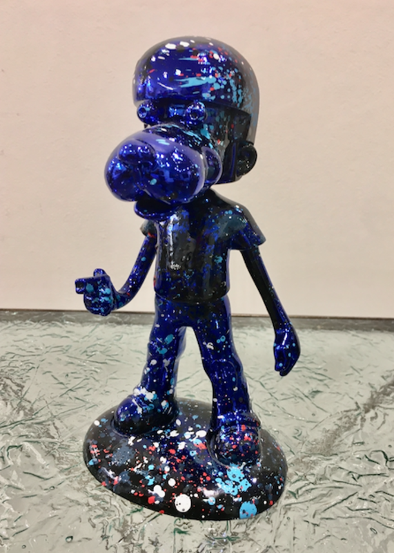 Michel SOUBEYRAND - Sculpture-Volume - Boy dog bleu