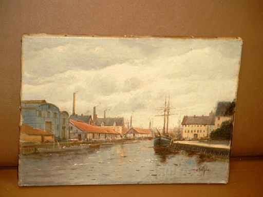 Carl Vilhelm LARSEN - Gemälde - Kopenhagener Hafen / Parti fra Kobenhavns havn.