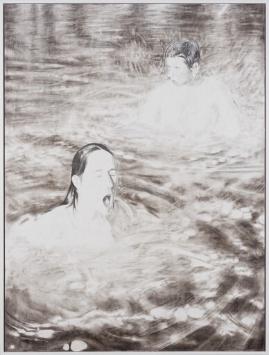James CHERRY - Drawing-Watercolor - Winter swim