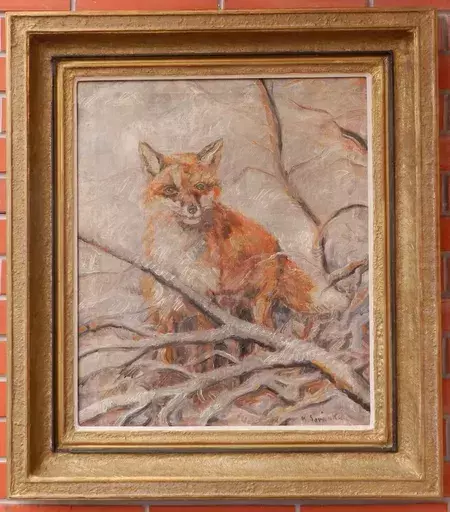 Karol SOVANKA - Painting - Fox in Winter 